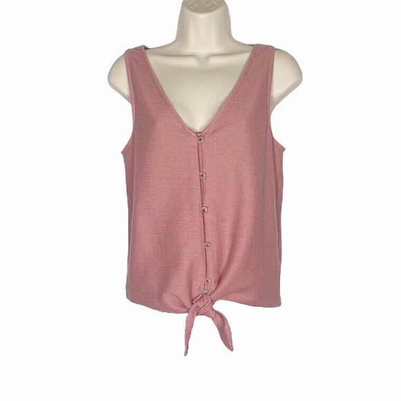 Madewell Texture & Thread Button-Front Tie Tank Top - Picture 3 of 12